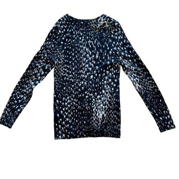 Trina Turk v-neck animal print wool sweater, S - Picture 2 of 5